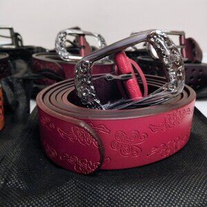 New Real Thick Cut Leather Womens Adjustable Sizeable Western Style Belts